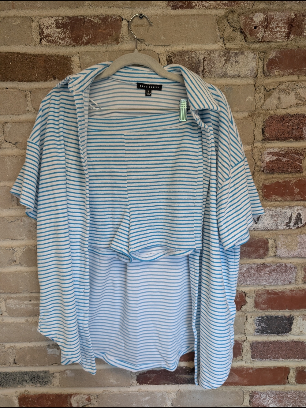 Blue Blush Light Blue and White Striped Skort Set